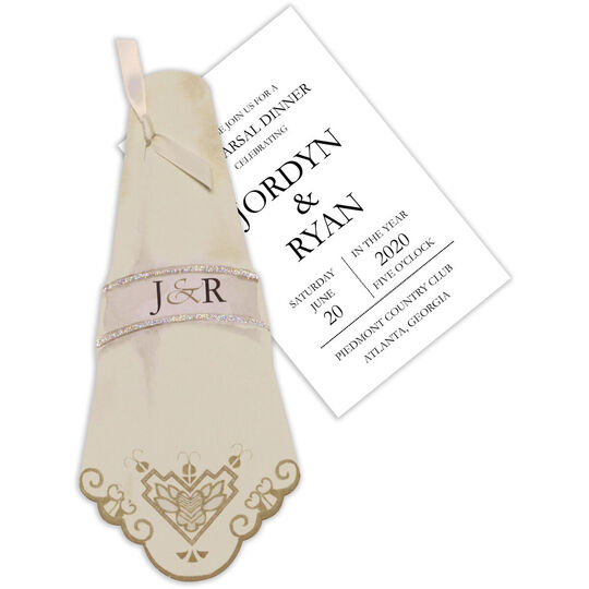 Antique Linen Napkin Die-cut Invitations